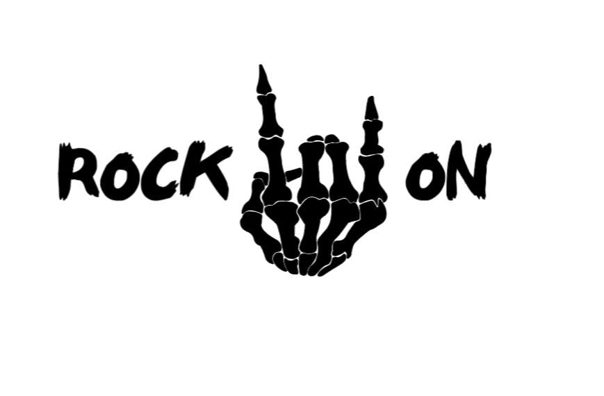 SKELETON HAND Rock On Hand Gesture DECAL Skeleton Hand Vinyl Car Decal Halloween Decal Computer Vinyl Decal