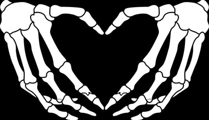 SKELETON HAND HEART Gesture Decal Skeleton Hand Love Heart Shape Gesture Vinyl Car Decal Halloween Decal Computer Vinyl Decal