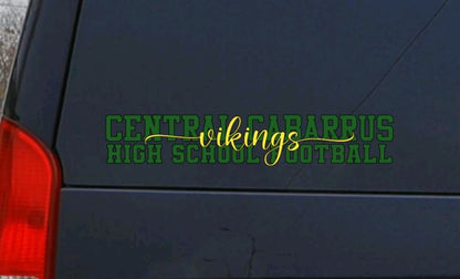 SCHOOL SPIRIT Vinyl Decal |High School Name/Mascot Name/Sport Decal | High School Football VINYL Car Decal | Team Sport Decal | Team Spirit