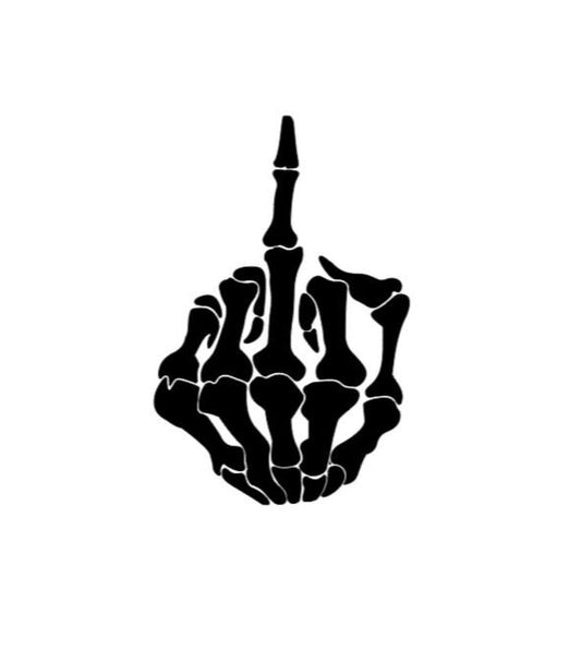 SKELETON HAND Middle Finger Gesture DECAL Skeleton Hand Fuck You Hand Gesture Vinyl Car Decal Halloween Decal Computer Vinyl Decal