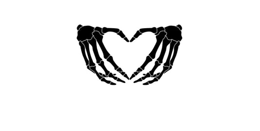 SKELETON HAND HEART Gesture Decal Skeleton Hand Love Heart Shape Gesture Vinyl Car Decal Halloween Decal Computer Vinyl Decal