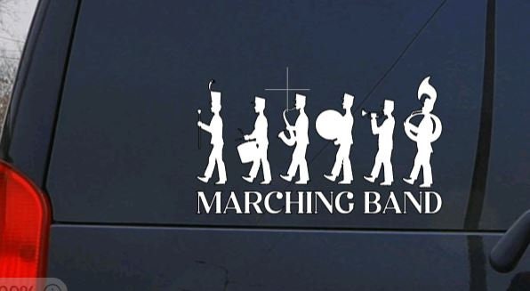 VINYL Decal | MARCHING BAND Vinyl Sticker | Marching Band Mom/Dad Decal | High School Marching Band Window Decal Computer Decal