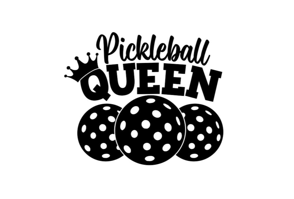VINYL Decal | PICKEBALL Queen with Crown | Dinking Pickleball | Love Pickleball Car Window Decal | Cup Computer Decal