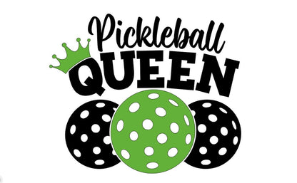 VINYL Decal | PICKEBALL Queen with Crown | Dinking Pickleball | Love Pickleball Car Window Decal | Cup Computer Decal