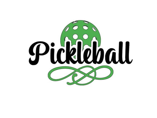 VINYL Decal | PICKEBALL With swirls | Dinking Pickleball | Love Pickleball Car Window Decal | Cup Computer Decal