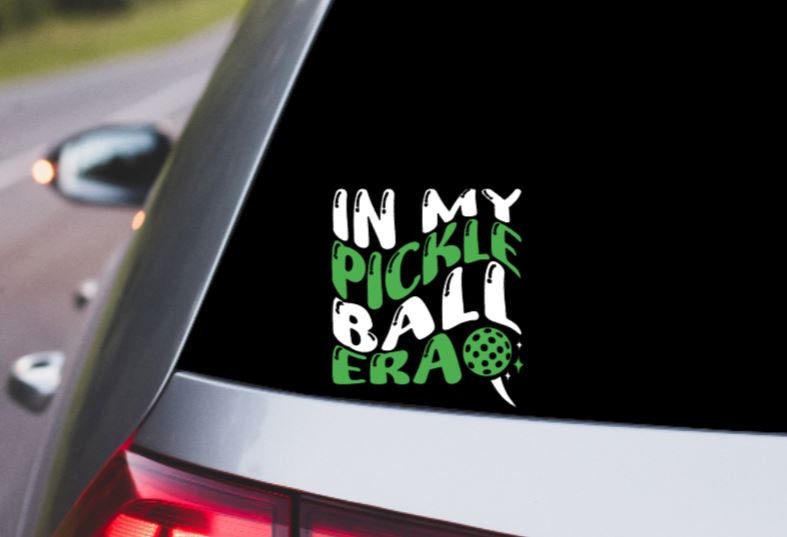 VINYL Decal | In My PICKEBALL ERA | Dinking Pickleball | Love Pickleball Car Window Decal | Cup Computer Decal