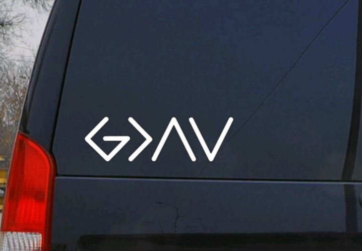 VINYL or HTV (Iron/Press on) Decal | God is Greater Than The Highs and The Lows (symbols)| Jesus Decal | Inspirational Faith Christian Decal