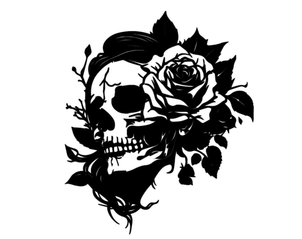 VINYL Car Decal | Woman Skull with Flowers| Floral Skull Decal | Skull Decal