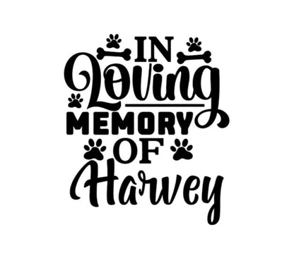 Vinyl Decal |IN LOVING MEMORY Dog Decal |Memorial Decal with Paw Print/Bone| Bereavement Decal | Personalized Dog Memorial| Condolences Gift