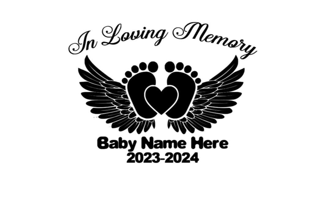 Vinyl Decal | IN LOVING MEMORY Baby Memorial Vinyl Decal | Memorial Decal for Family and Friends | Bereavement Decal | Personalized Memorial