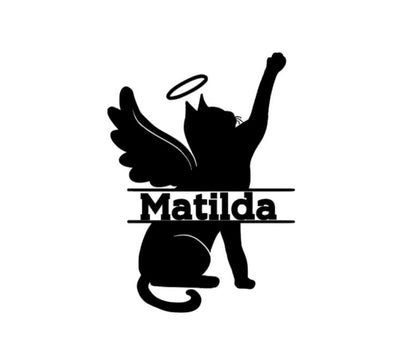 Vinyl Decal |Cat Memorial Decal |Memorial Decal Cat with Halo|  Pet/Cat Bereavement Decal | Personalized Cat Memorial| Condolences Gift