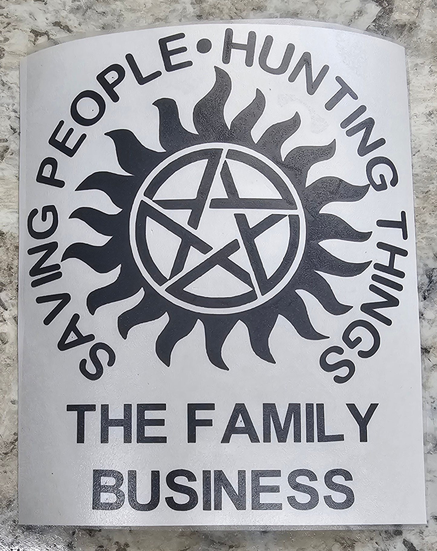 TV SHOW Supernatural Saving People Hunting Things The Family Business Decal SPN Fan #SPNfamily Decal Winchester Car decal  Cup/Window Decal