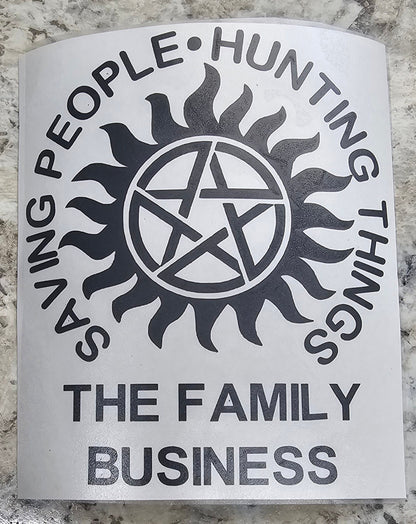 TV SHOW Supernatural Saving People Hunting Things The Family Business Decal SPN Fan #SPNfamily Decal Winchester Car decal  Cup/Window Decal