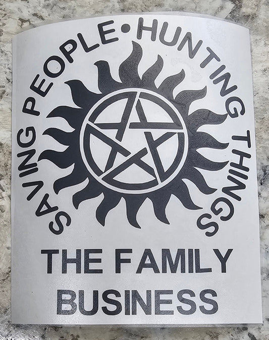 TV SHOW Supernatural Saving People Hunting Things The Family Business Decal SPN Fan #SPNfamily Decal Winchester Car decal  Cup/Window Decal