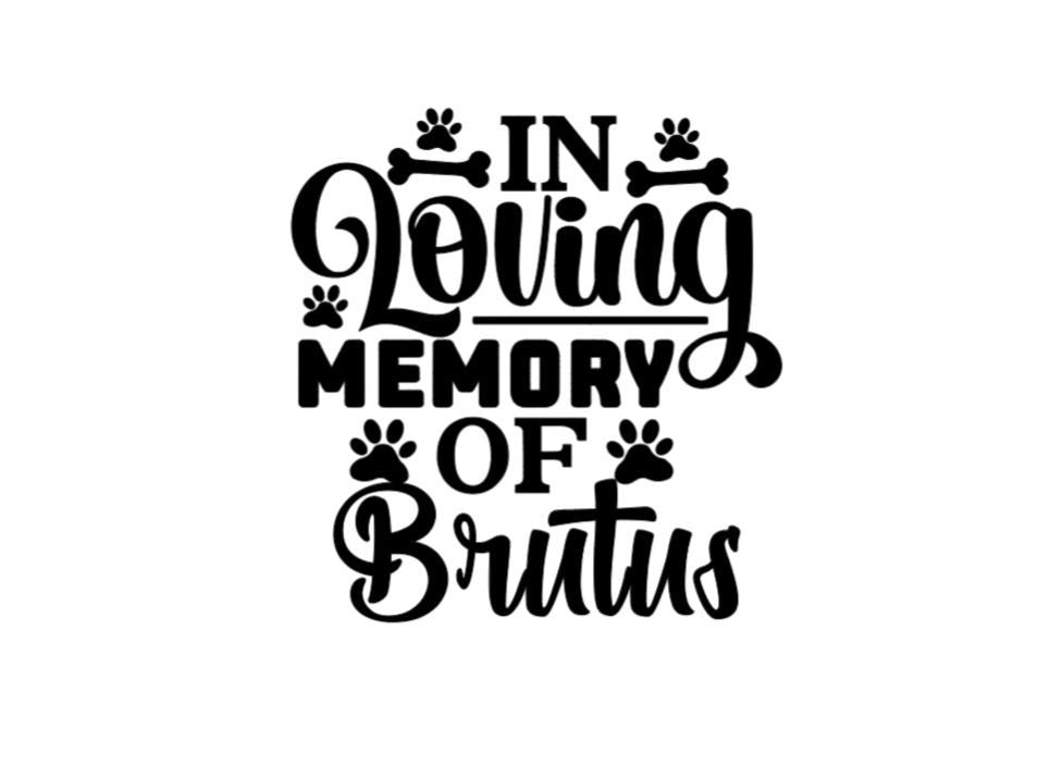 Vinyl Decal |IN LOVING MEMORY Dog Decal |Memorial Decal with Paw Print/Bone| Bereavement Decal | Personalized Dog Memorial| Condolences Gift