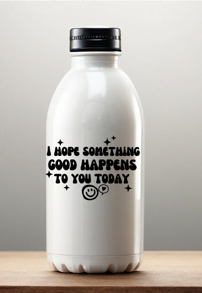 Retro Smiley Face Vinyl Decal - 'I Hope Something Good Happens To You Today' Motivational Sticker