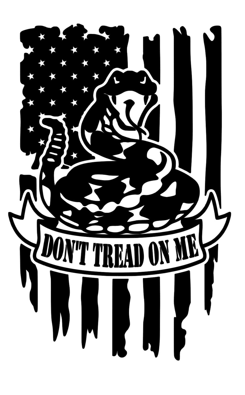 Don't Tread on Me Snake and USA Flag | American flag Vinyl Decal Waterbottle, Car Window, Computer Vinyl Decal
