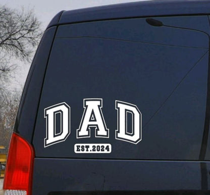 Custom Dad Established [YEAR] Vinyl Decal – Father’s Day Gift, Birthday Gift for Him, Car, Cup, Window & Laptop Sticker