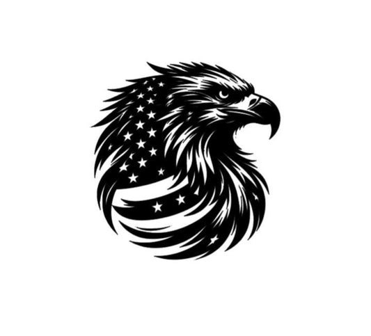 VINYL Car Decal | BALD Eagle and USA Flag Vinyl Decal | American Flag and Eagle Decal