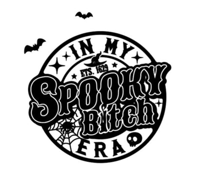 VINYL Decal |In My Spooky Bitch Era Bats Witch Hat Spider Decal | Halloween Decal Window Decal Computer Decal