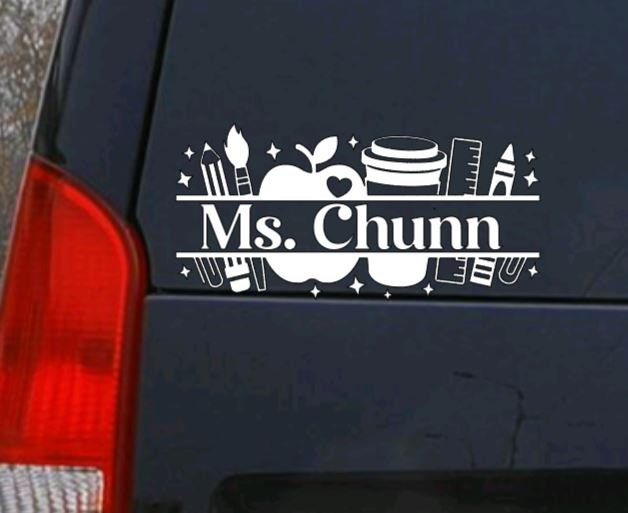 VINYL Decal | Teacher Decal | Door Decal Teacher Name | Classroom Decal Vinyl Sticker | Window Decal Computer Decal