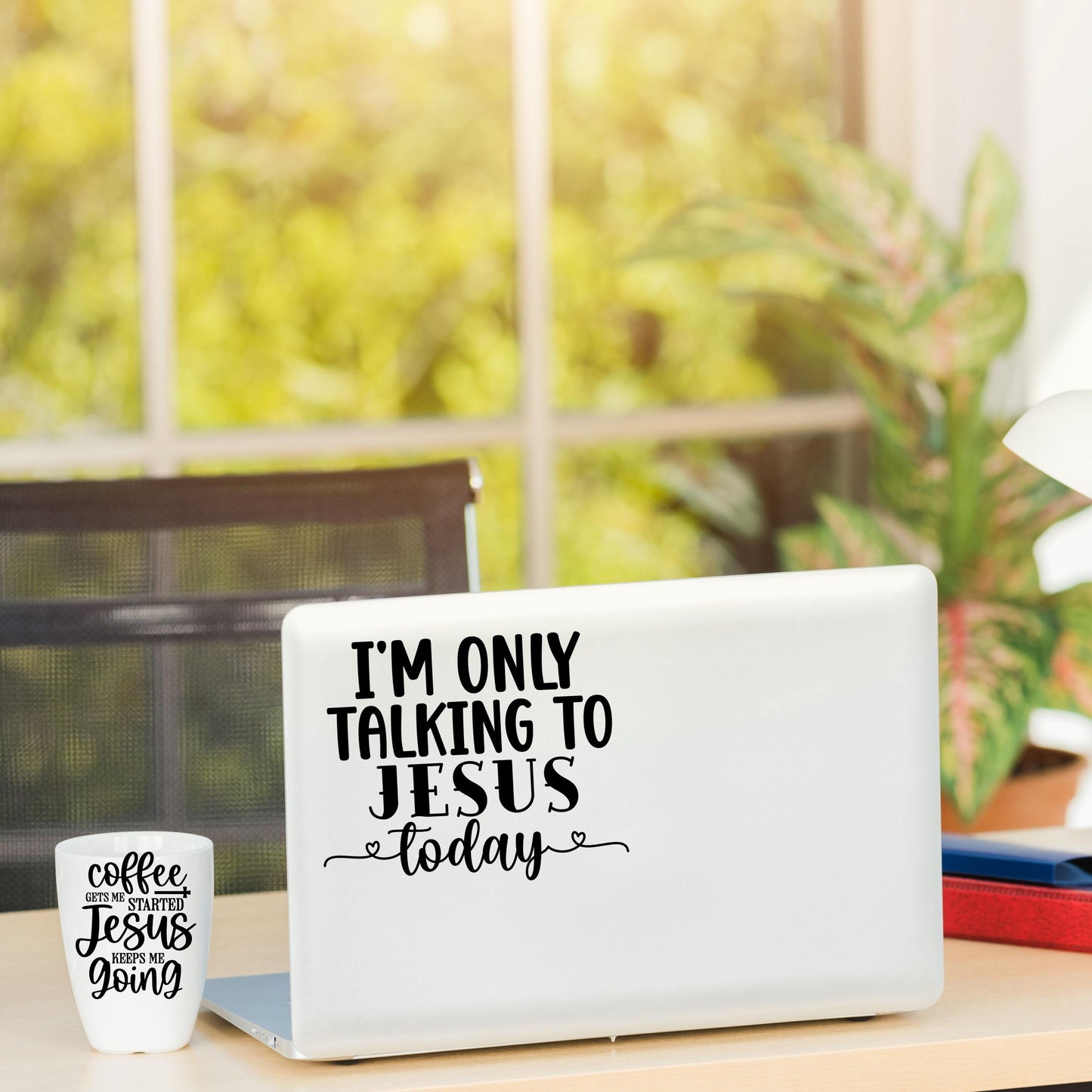 I'm only talking to Jesus today VINYL DECAL | Jesus Religious Decal | Christian Decal | God Jesus | Car Window, Coffee mug, Computer Decal