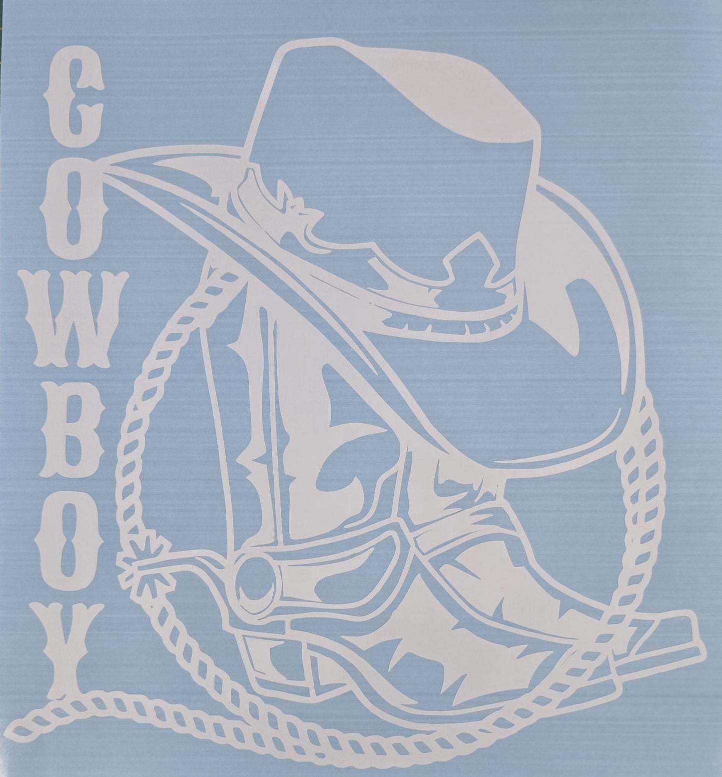 "Cowboy" Hat Cowboy Boots & Rope Vinyl Decal | Cowboy Western Decal | Western Ranch Decal  | Car Decal |Cup Decal | Window Decal | Computer Decal