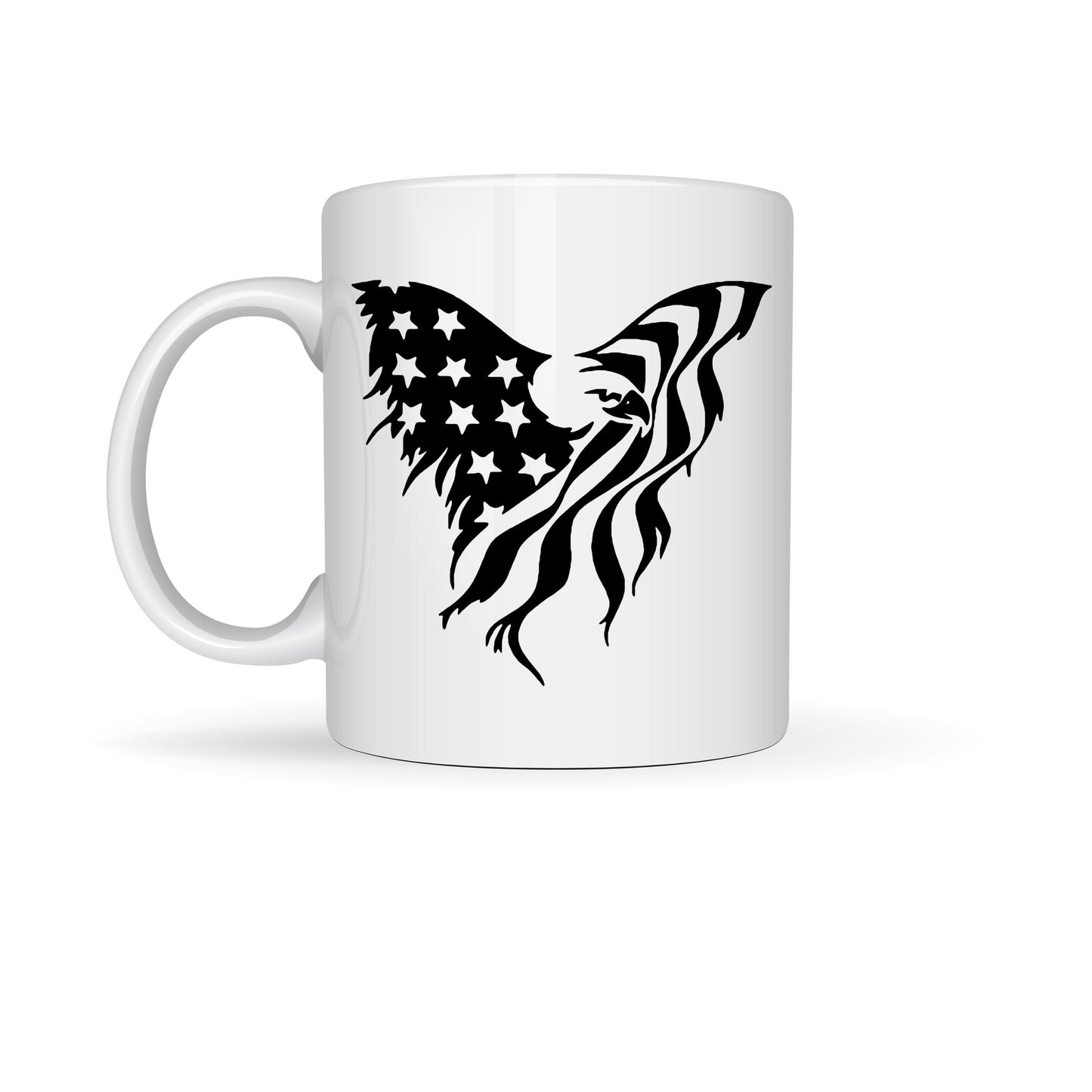 Vinyl Decal American Flag in the shape of Bald Eagle Optional America, USA Patriotic Decal