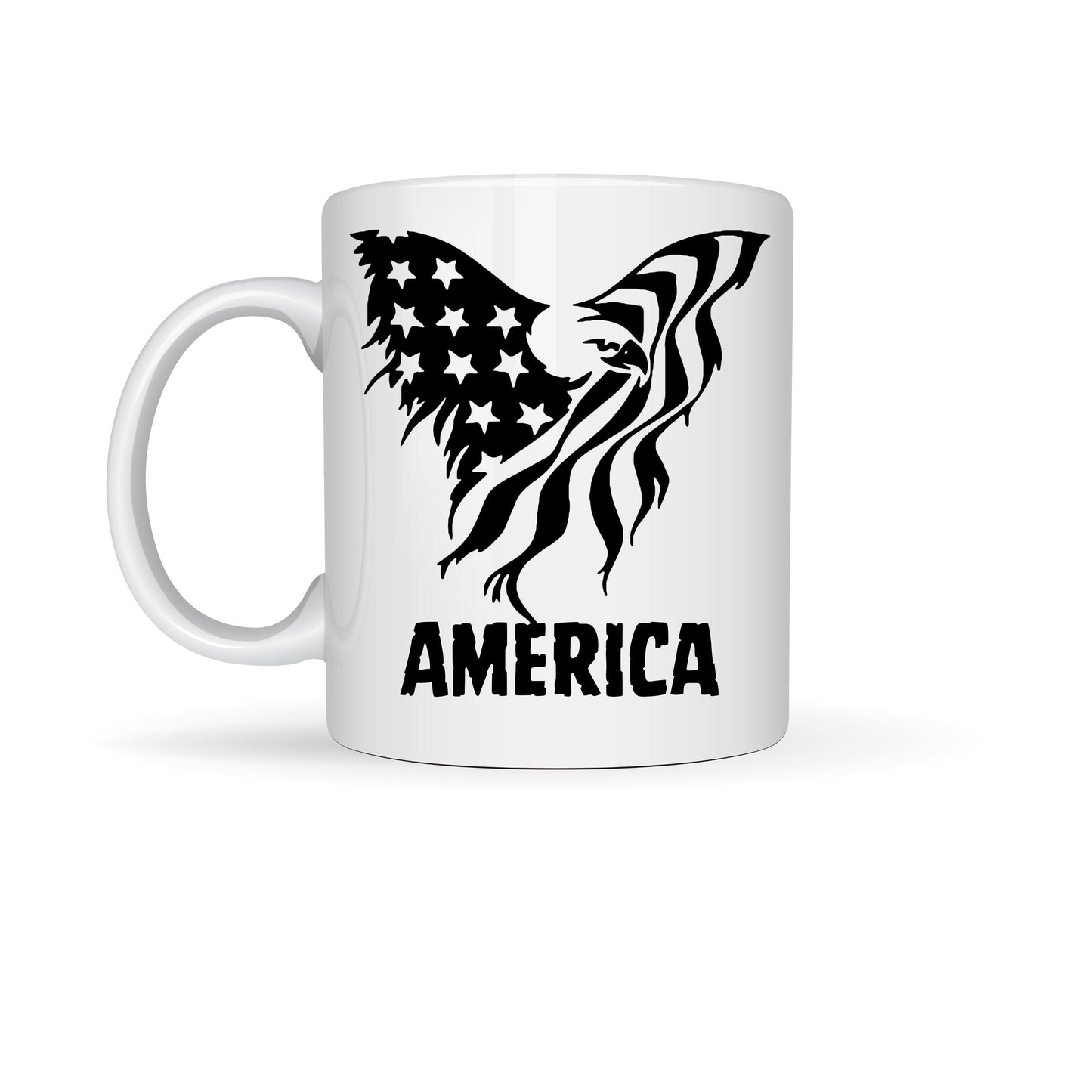 Vinyl Decal American Flag in the shape of Bald Eagle Optional America, USA Patriotic Decal