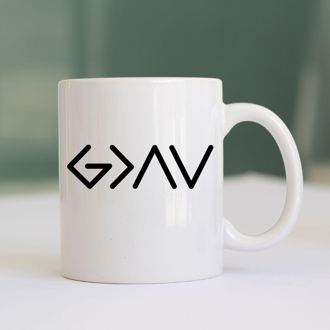 VINYL or HTV (Iron/Press on) Decal | God is Greater Than The Highs and The Lows (symbols)| Jesus Decal | Inspirational Faith Christian Decal