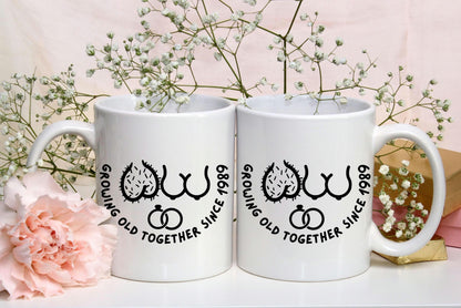 Growing old Together Since (year) Sagging boobs and hairy balls Decal, Funny Wedding Anniversary Gift Idea,  Car Window, Laptop Decal
